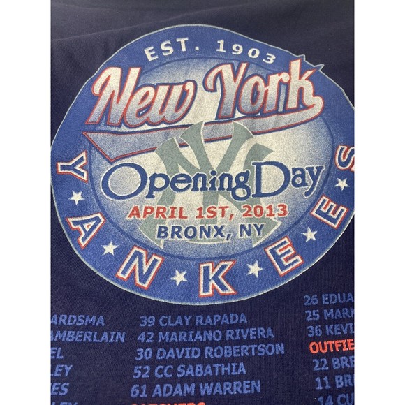 New York Yankees Graphic Shirt Mens 2Xl Blue 2013 Opening Days Derek Jeter - Picture 9 of 10